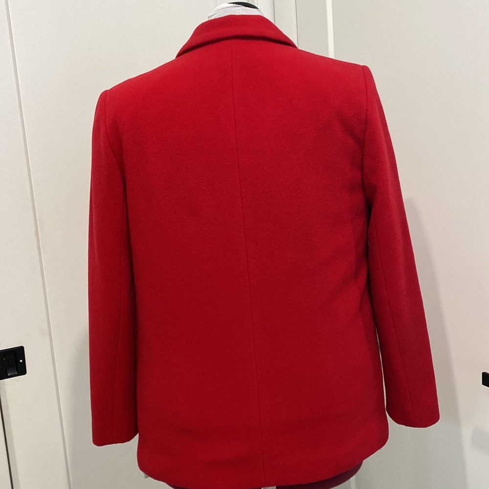 Vintage Harve Bernard Red Wool & Cashmere Blazer |Size 12P - Picture 7 of 9